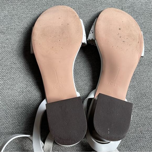 J. CREW Block Heel Sandals Cut-Outs White Slingback block sandals Women's 10 - Picture 11 of 12